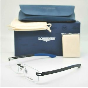 LONGINES LG5007-H 002 RIMLESS MATTE BLACK MEN’s EYEGLASSES AUTHENTIC 56x15x150